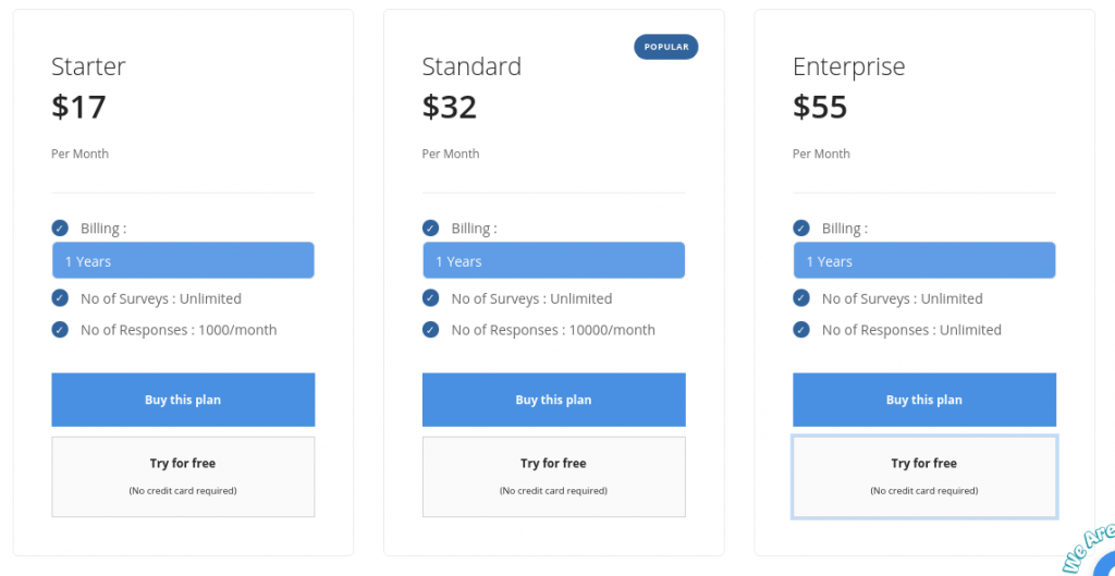 Create Online Surveys with Fynzo Survey easy pricing