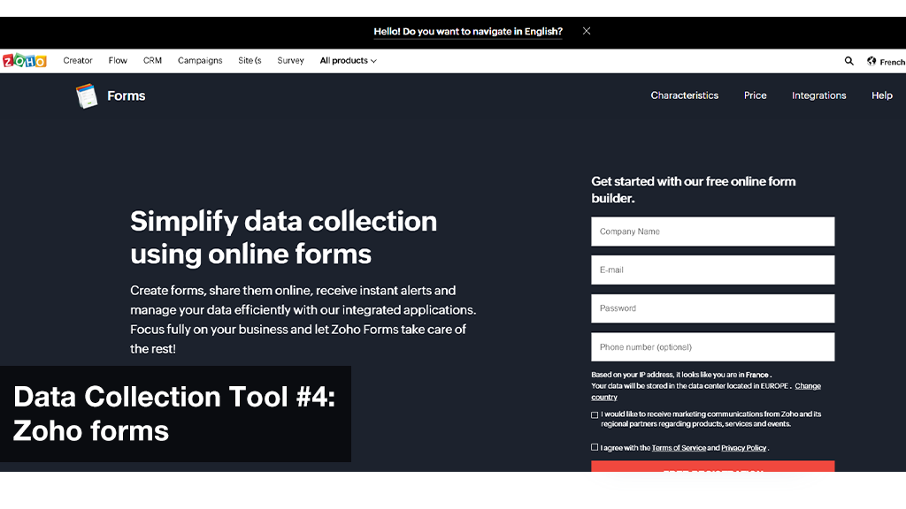 Data Collection Platform #4: Zoho forms