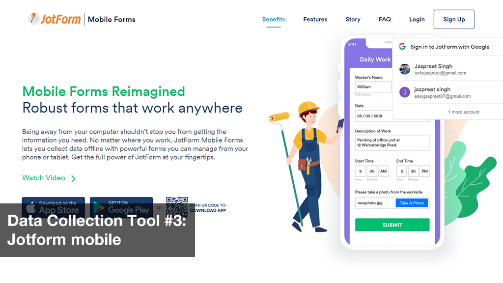 Data Collection Platform #3: Jotform mobile