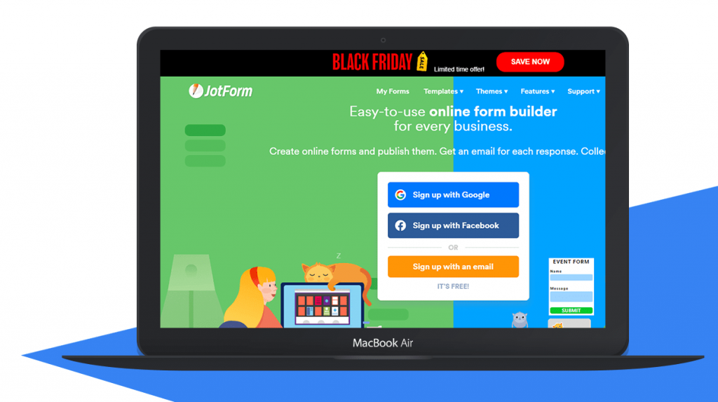 one of the alternatives to google forms - Jotform