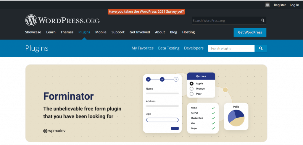 Forminator(Web) : Best free online form creator wordPress plugin
