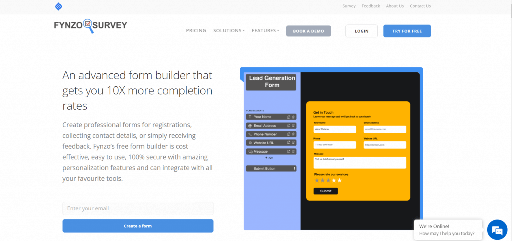 Fynzo Form Builder (Android, iOS, Web): Best easy-to-use online form builder