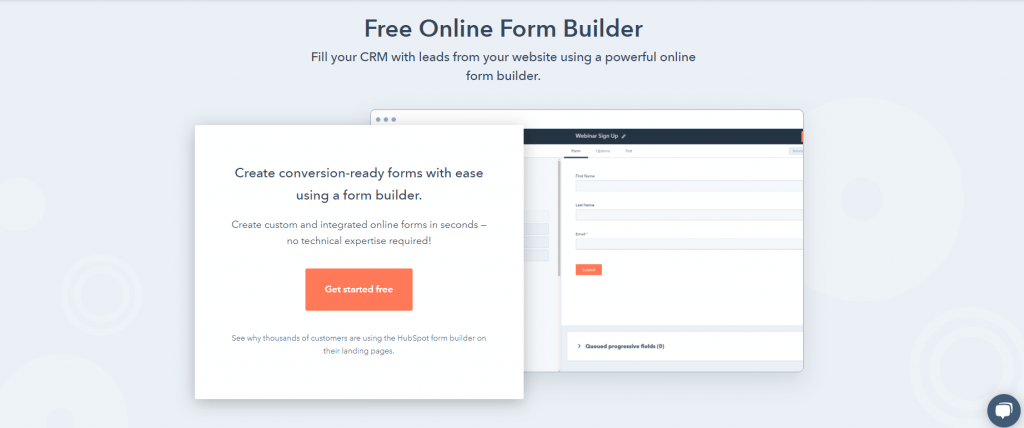 Hubspot Form Builder : Best online form builder for getting leads into their CRM