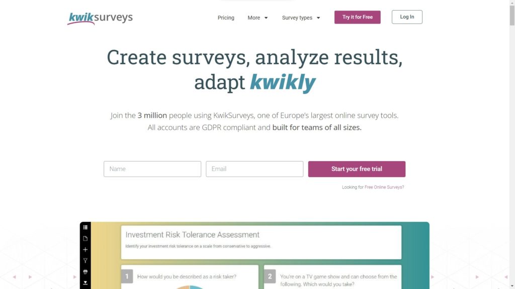 Qualtrics competitors- Kwiksurveys